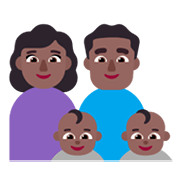 👩🏾‍👨🏾‍👶🏾‍👶🏾 Emoji Familie - Frau, Mann, Baby, Baby: mitteldunkle Hautfarbe Microsoft Windows 11 November 2021 Update.