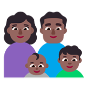👩🏾‍👨🏾‍👶🏾‍👦🏾 Emoji Familie - Frau, Mann, Baby, Junge: mitteldunkle Hautfarbe Microsoft Windows 11 November 2021 Update.