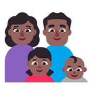 👩🏾‍👨🏾‍👧🏾‍👶🏾 Emoji Família - Mulher, Homem, Menina, Bebê: Pele Morena Escura na Microsoft Windows 11 November 2021 Update.