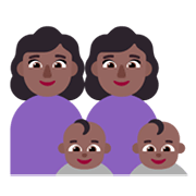 👩🏾‍👩🏾‍👶🏾‍👶🏾 Emoji Família - Mulher, Mulher, Bebê, Bebê: Pele Morena Escura na Microsoft Windows 11 November 2021 Update.