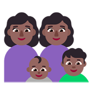 👩🏾‍👩🏾‍👶🏾‍👦🏾 Emoji Familie - Frau, Frau, Baby, Junge: mitteldunkle Hautfarbe Microsoft Windows 11 November 2021 Update.