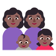 Emoji 👩🏾‍👩🏾‍👶🏾‍👧🏾 Famiglia - Donna, Donna, Neonato, Bambina: Carnagione Abbastanza Scura su Microsoft Windows 11 November 2021 Update.