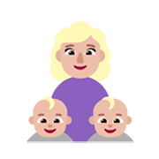👩🏼‍👶🏼‍👶🏼 Emoji Família - Mulher, Bebê, Bebê: Pele Morena Clara na Microsoft Windows 11 November 2021 Update.