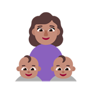 👩🏽‍👶🏽‍👶🏽 Emoji Família - Mulher, Bebê, Bebê: Pele Morena na Microsoft Windows 11 November 2021 Update.