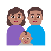 👩🏽‍👨🏽‍👶🏽 Emoji Familie - Frau, Mann, Mädchen, Baby: mittlere Hautfarbe Microsoft Windows 11 November 2021 Update.