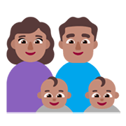 👩🏽‍👨🏽‍👶🏽‍👶🏽 Emoji Família - Mulher, Homem, Bebê, Bebê: Pele Morena na Microsoft Windows 11 November 2021 Update.