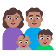 Emoji 👩🏽‍👨🏽‍👶🏽‍👦🏽 Famiglia - Donna, Uomo, Neonato, Bambino: Carnagione Olivastra su Microsoft Windows 11 November 2021 Update.
