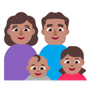 👩🏽‍👨🏽‍👶🏽‍👧🏽 Emoji Familie - Frau, Mann, Baby, Mädchen: mittlere Hautfarbe Microsoft Windows 11 November 2021 Update.