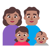 👩🏽‍👨🏽‍👧🏽‍👶🏽 Emoji Familie - Frau, Mann, Mädchen, Baby: mittlere Hautfarbe Microsoft Windows 11 November 2021 Update.