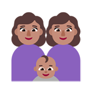 Emoji 👩🏽‍👩🏽‍👶🏽 Famiglia - Donna, Donna, Neonato: Carnagione Olivastra su Microsoft Windows 11 November 2021 Update.