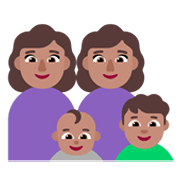 👩🏽‍👩🏽‍👶🏽‍👦🏽 Emoji Familie - Frau, Frau, Baby, Junge: mittlere Hautfarbe Microsoft Windows 11 November 2021 Update.