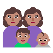 Emoji 👩🏽‍👩🏽‍👦🏽‍👶🏽 Famiglia - Donna, Donna, Bambino, Neonato: Carnagione Olivastra su Microsoft Windows 11 November 2021 Update.