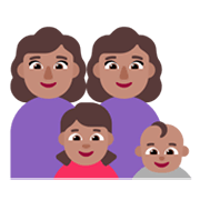 Émoji 👩🏽‍👩🏽‍👧🏽‍👶🏽 Famille - Femme, Femme, Fille, Bébé: Peau Légèrement Mate sur Microsoft Windows 11 November 2021 Update.
