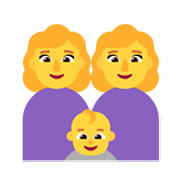 Émoji 👩‍👩‍👶 Famille: Femme, Femme, Bébé sur Microsoft Windows 11 November 2021 Update.