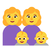 Emoji 👩‍👩‍👶‍👶 Famiglia: Donna, Donna, Neonato, Neonato su Microsoft Windows 11 November 2021 Update.