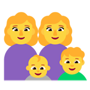 Emoji 👩‍👩‍👶‍👦 Famiglia: Donna, Donna, Neonato, Bambino su Microsoft Windows 11 November 2021 Update.