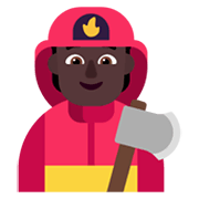🧑🏿‍🚒 Emoji Feuerwehrmann/-frau: dunkle Hautfarbe Microsoft Windows 11 November 2021 Update.