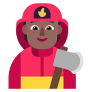 🧑🏾‍🚒 Emoji Bombeiro: Pele Morena Escura na Microsoft Windows 11 November 2021 Update.
