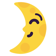 🌛 Emoji Luna De Cuarto Creciente Con Cara en Microsoft Windows 11 November 2021 Update.