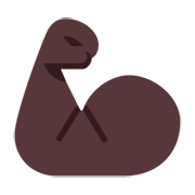 Emoji 💪🏿 Bicipite: Carnagione Scura su Microsoft Windows 11 November 2021 Update.