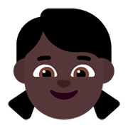 👧🏿 Emoji Mädchen: dunkle Hautfarbe Microsoft Windows 11 November 2021 Update.
