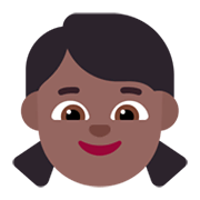 👧🏾 Emoji Niña: Tono De Piel Oscuro Medio en Microsoft Windows 11 November 2021 Update.