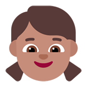 👧🏽 Emoji Niña: Tono De Piel Medio en Microsoft Windows 11 November 2021 Update.