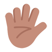 Emoji 🖐🏽 Mano Aperta: Carnagione Olivastra su Microsoft Windows 11 November 2021 Update.