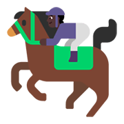 🏇🏿 Emoji Pferderennen: dunkle Hautfarbe Microsoft Windows 11 November 2021 Update.