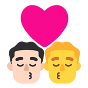 👨🏻‍❤️‍💋‍👨 Emoji Beso - Hombre: Tono De Piel Claro, Hombre en Microsoft Windows 11 November 2021 Update.
