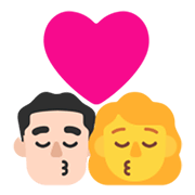 👨🏻‍❤️‍💋‍👩 Emoji sich küssendes Paar - Mann: helle Hautfarbe, Frau Microsoft Windows 11 November 2021 Update.