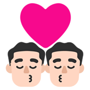 👨🏻‍❤️‍💋‍👨🏻 Emoji sich küssendes Paar - Mann: helle Hautfarbe, Mann: helle Hautfarbe Microsoft Windows 11 November 2021 Update.
