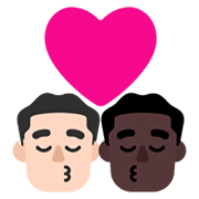 Emoji 👨🏻‍❤️‍💋‍👨🏿 Bacio Tra Coppia - Uomo: Carnagione Chiara, Uomo: Carnagione Scura su Microsoft Windows 11 November 2021 Update.