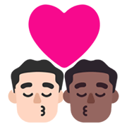 Emoji 👨🏻‍❤️‍💋‍👨🏾 Bacio Tra Coppia - Uomo: Carnagione Chiara, Uomo: Carnagione Abbastanza Scura su Microsoft Windows 11 November 2021 Update.