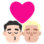 Emoji 👨🏻‍❤️‍💋‍👨🏼 Bacio Tra Coppia - Uomo: Carnagione Chiara, Uomo: Carnagione Abbastanza Chiara su Microsoft Windows 11 November 2021 Update.