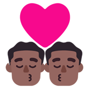 👨🏾‍❤️‍💋‍👨🏾 Emoji sich küssendes Paar - Mann: mitteldunkle Hautfarbe, Mann: mitteldunkle Hautfarbe Microsoft Windows 11 November 2021 Update.