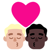 👨🏼‍❤️‍💋‍👨🏿 Emoji sich küssendes Paar - Mann: mittelhelle Hautfarbe, Mann: dunkle Hautfarbe Microsoft Windows 11 November 2021 Update.