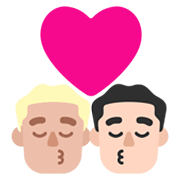 👨🏼‍❤️‍💋‍👨🏻 Emoji sich küssendes Paar - Mann: mittelhelle Hautfarbe, Mann: helle Hautfarbe Microsoft Windows 11 November 2021 Update.