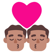 Emoji 👨🏽‍❤️‍💋‍👨🏽 Bacio Tra Coppia - Uomo: Carnagione Olivastra, Uomo: Carnagione Olivastra su Microsoft Windows 11 November 2021 Update.