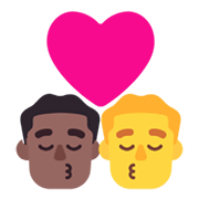 👨🏾‍❤️‍💋‍👨 Emoji Beso - Hombre: Tono De Piel Oscuro Medio, Hombre en Microsoft Windows 11 November 2021 Update.