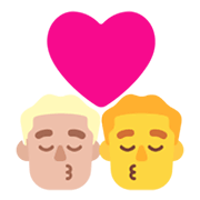 Emoji 👨🏼‍❤️‍💋‍👨 Bacio Tra Coppia - Uomo: Carnagione Abbastanza Chiara, Hombre su Microsoft Windows 11 November 2021 Update.