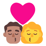 👨🏽‍❤️‍💋‍👩 Emoji sich küssendes Paar - Mann: mittlere Hautfarbe, Frau Microsoft Windows 11 November 2021 Update.