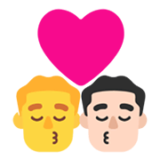 👨‍❤️‍💋‍👨🏻 Emoji Beso - Hombre, Hombre: Tono De Piel Claro en Microsoft Windows 11 November 2021 Update.
