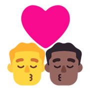 Emoji 👨‍❤️‍💋‍👨🏾 Bacio Tra Coppia - Uomo, Uomo: Carnagione Abbastanza Scura su Microsoft Windows 11 November 2021 Update.
