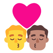 Emoji 👨‍❤️‍💋‍👨🏽 Bacio Tra Coppia - Uomo, Uomo: Carnagione Olivastra su Microsoft Windows 11 November 2021 Update.