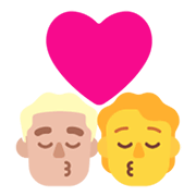 👨🏼‍❤️‍💋‍🧑 Emoji sich küssendes Paar: Mannn, Person, mittelhelle Hautfarbe, Kein Hautton Microsoft Windows 11 November 2021 Update.