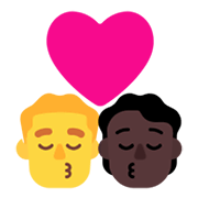 👨‍❤️‍💋‍🧑🏿 Emoji Beijo: Homem, Pessoa, Sem tom de pele, Pele Escura na Microsoft Windows 11 November 2021 Update.
