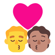 👨‍❤️‍💋‍🧑🏽 Emoji Beijo: Homem, Pessoa, Sem tom de pele, Pele Morena na Microsoft Windows 11 November 2021 Update.