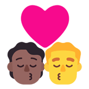 🧑🏾‍❤️‍💋‍👨 Emoji sich küssendes Paar: Person, Mannn, mitteldunkle Hautfarbe, Kein Hautton Microsoft Windows 11 November 2021 Update.