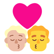 Emoji 🧑🏼‍❤️‍💋‍👨 Bacio Tra Coppia: persona, uomo, Carnagione Abbastanza Chiara, Nessun tono della pelle su Microsoft Windows 11 November 2021 Update.